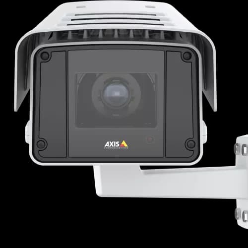 AXIS Q1645-LE from AXIS COMMUNICATIONS - IP Camera, wall mounted, viewed from its front.