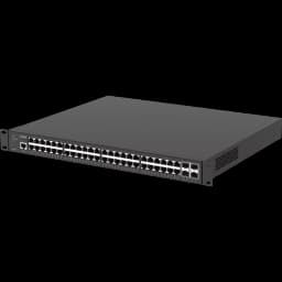 Black AXIS D8248 Managed PoE++ Switch viewed from its left angle from AXIS COMMUNICATIONS