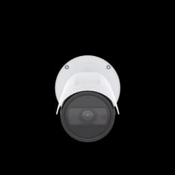 P1467-LE/68-LE in black and white, mounted on a wall. from Axis Communications - viewed from its front angle