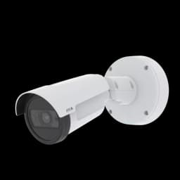 P1467-LE/68-LE in black and white, mounted on a wall. from Axis Communications - viewed from its right angle
