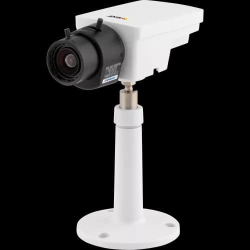 IP Camera AXIS M1113 has varifocal DC-iris lens and power over ethernet. The camera is viewed from it´s left. from AXIS COMMUNICATIONS