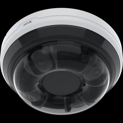 White AXIS P3747-PLVE panoramic Camera viewed from its bottom angle from AXIS COMMUNICATIONS