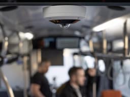 AXIS M4317-PLR from AXIS COMMUNICATIONS - ceiling mounted in a bus