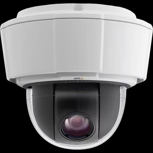 IP Camera AXIS P5522 is outdoor-ready with IP66 and NEMA 4X ratings and advanced gatekeep. The camera is viewed from front. from AXIS COMMUNICATIONS